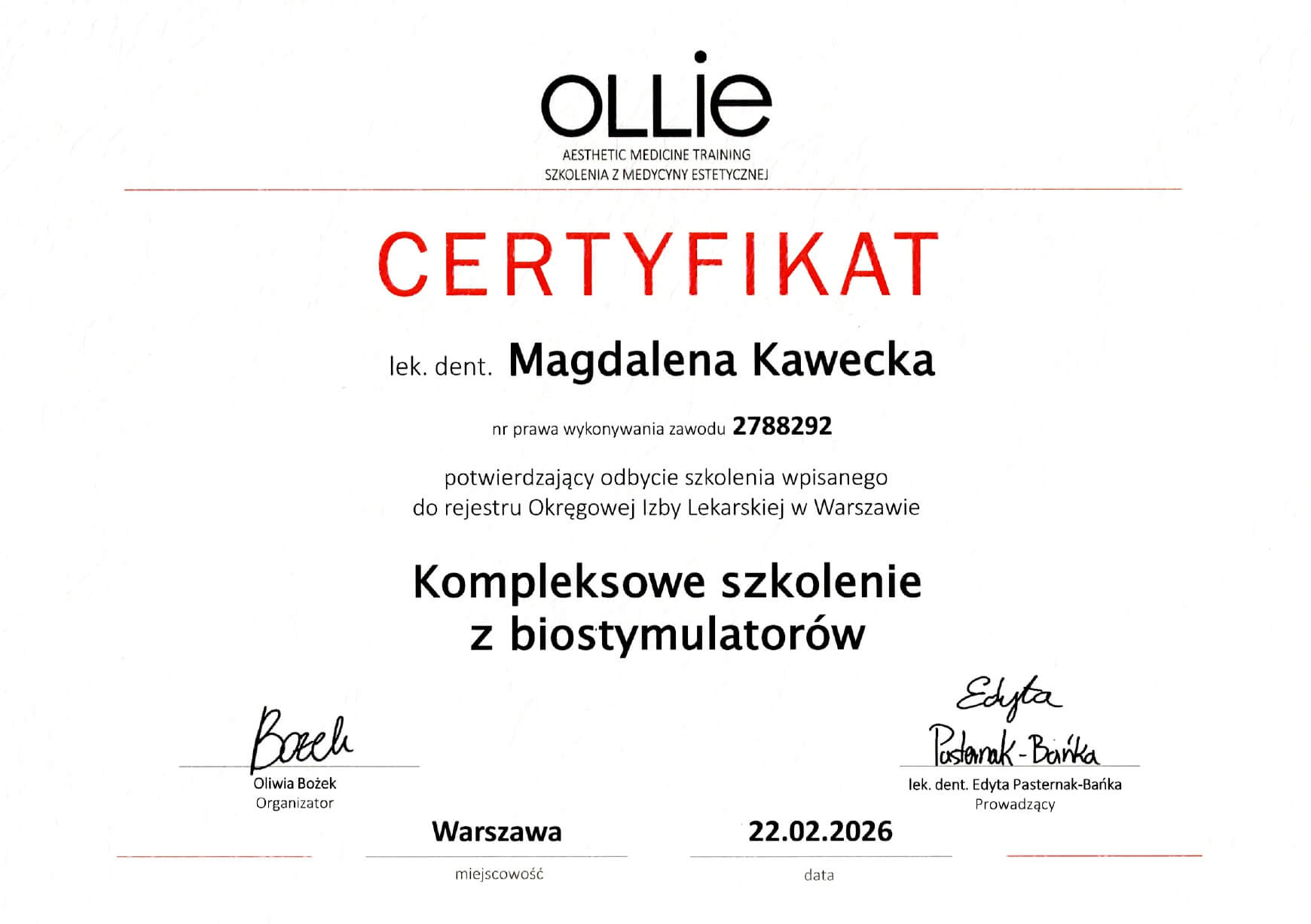 certyfikat Kompleksowe szkolenie z biostymulatorów